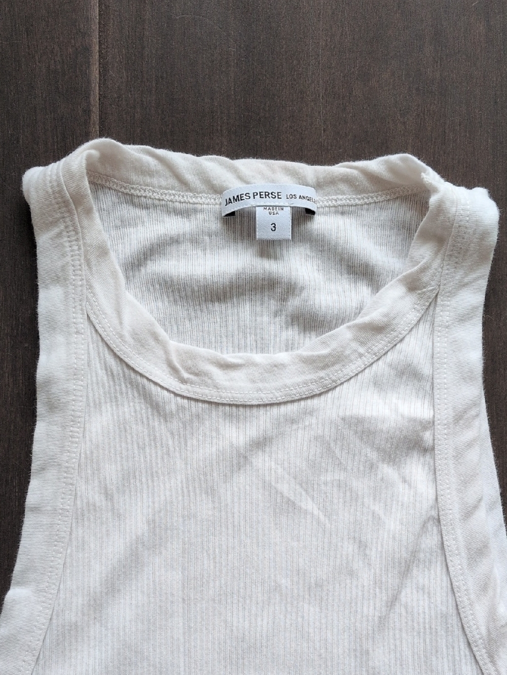 James Perse Ribbed Sheer White Tank Top - Picture 3 of 7